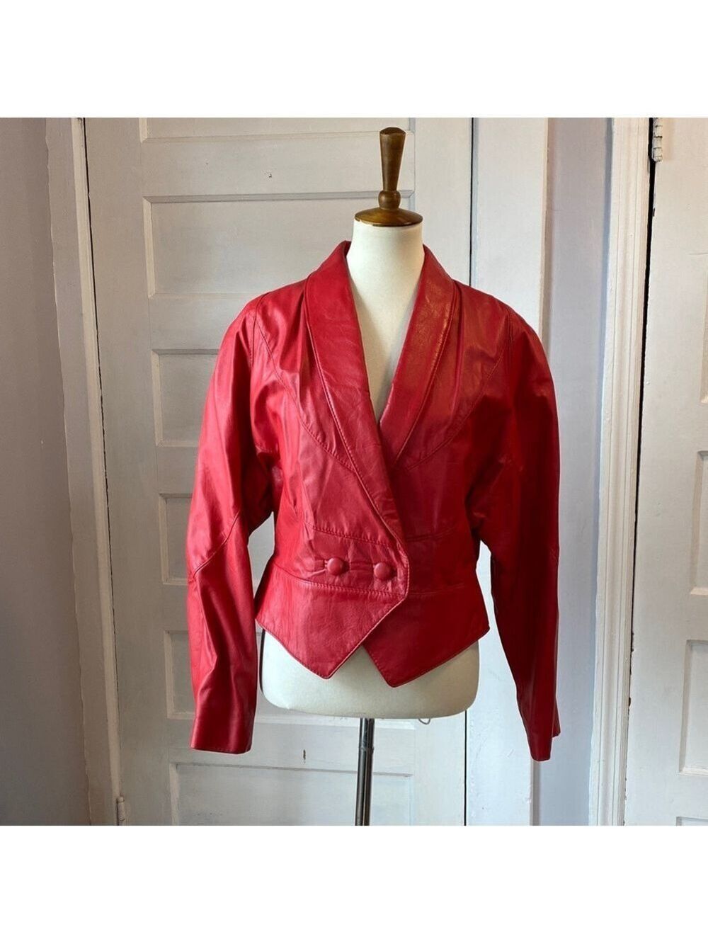 Vintage The Leather Ranch Red Genuine Leather Jacket, Size 3